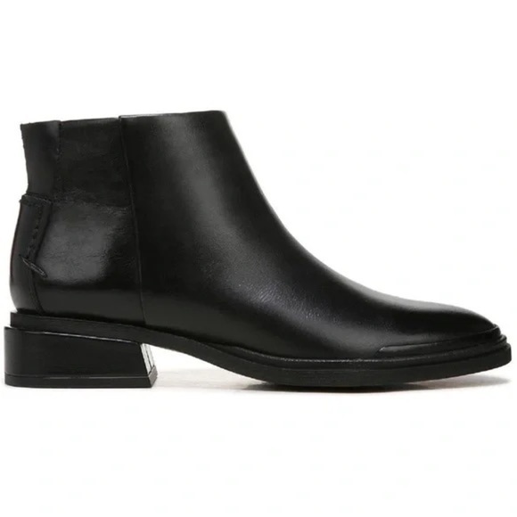 New! Franco Sarto Black Leather A-Nemi zip Booties Ankle Boot. Size 9 - Picture 1 of 5